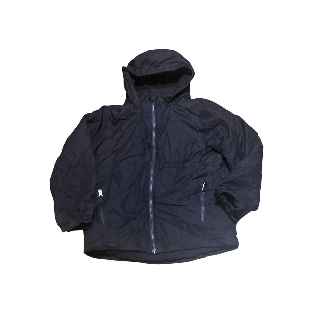 Swiss Tech Boys Black Hooded‎ Full Zip Fleece Lined Jacket Size L 10 12
